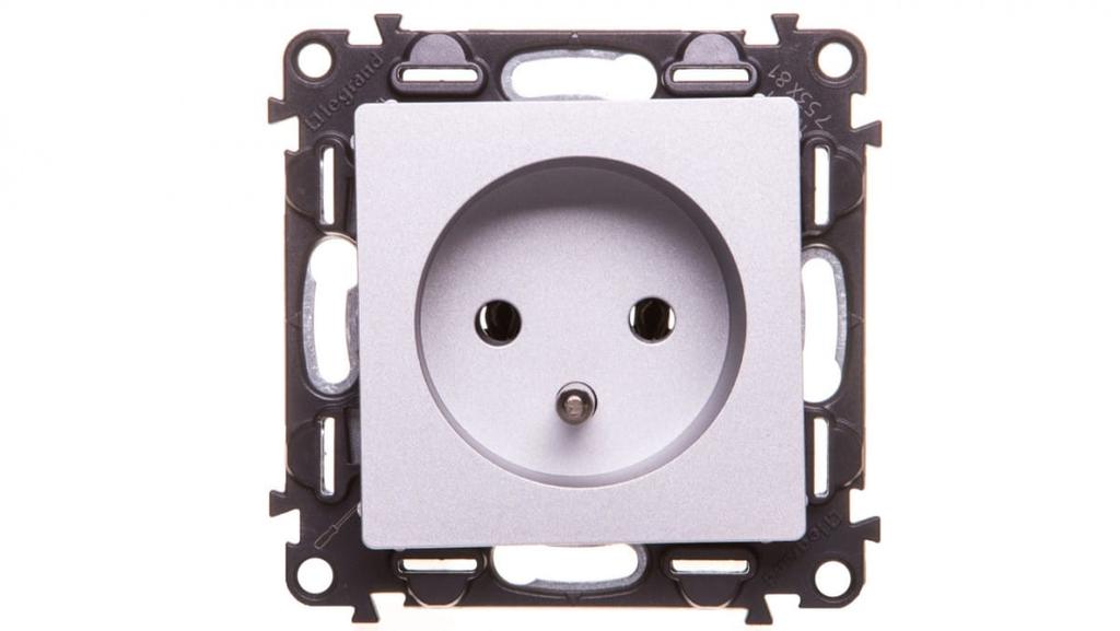 Valena Life Single Socket Z/U 2P+Z Aluminum 753381