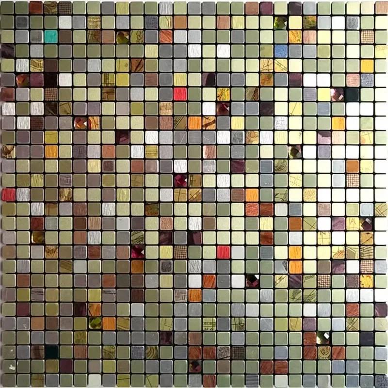 3D European Smooth Metal Mosaic Wall Sticker Self-adhesive Tile Kitchen Bathroom Bar Living Room TV Background Wall Decor Stick