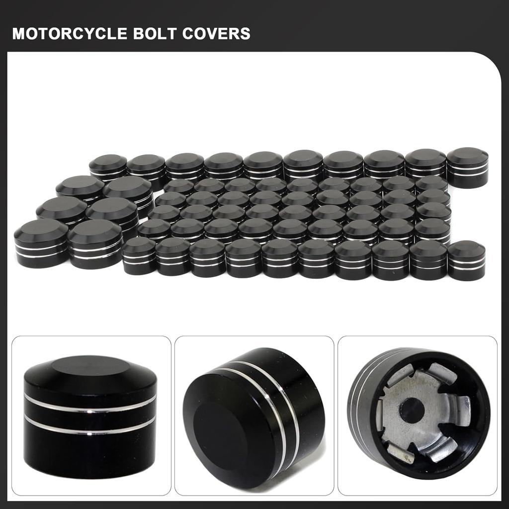 Motorcycle Bolt Covers Head Bolts Engine Toppers Caps Kit for Harley 2017-2025 Touring Road King Street Glide Electra Road Glides 2018-2025 Softail