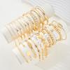 Elegant Vintage Gold Color Minimalist Bracelet Set for Women Open Knot Twisted Disc Scallop Bracelet for Women Daily Jewelry New