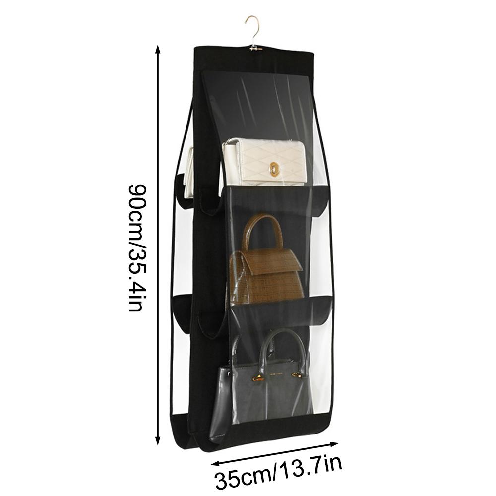 2PC Bag Storage Bag Hanging Bag Hanging 8-sided Transparent Storage Bag Bedroom Closet Dust Bag Foldable