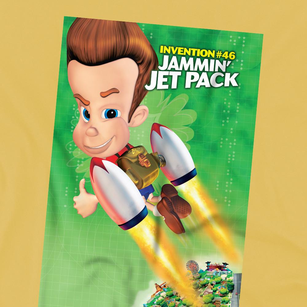 Jimmy Neutron Unisex Adult Jammin Jet Pack T-Shirt