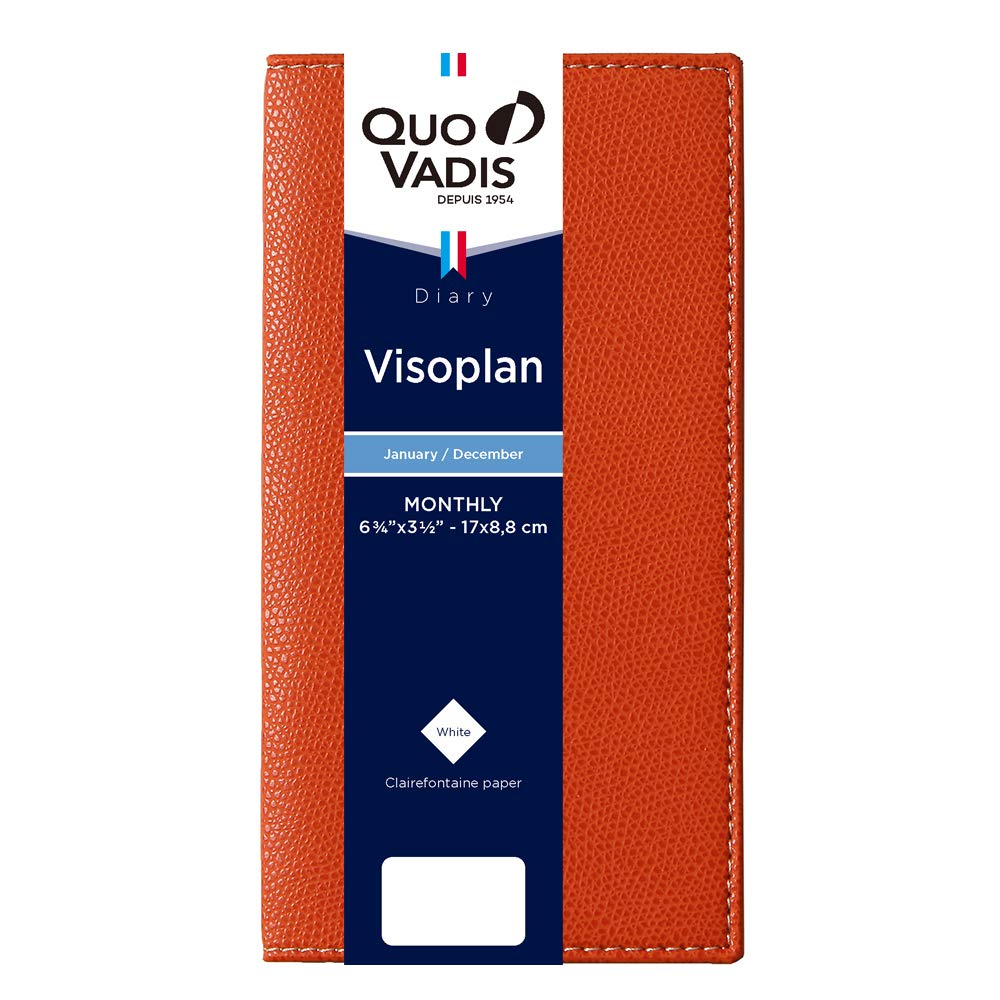 QUOVADIS 2026 Planner Diary  Biso Plan / Club  Monthly Block, January Start, Slim Size 17x8.8cm, Apricot qv36702ap