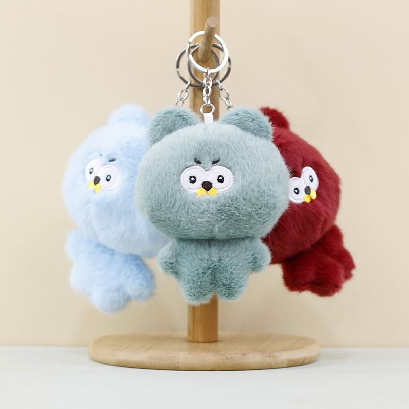 Plush Bear Teddy Keychain Ultrasoft Short Plush Toy Sweet Animal Bag Charm