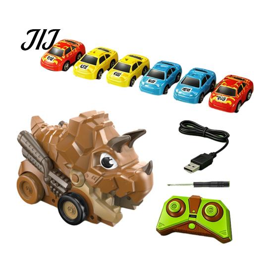 Magnetic Mini Car Toy RC Dinosaur Toy, Remote Control Swallowing Dino Snake Game 2 Players Competitive Electric Vehicle for Kids Educational Toys