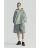 IRO Rafales Metal Nylon Mesh Color Block Bermuda Shorts Grey