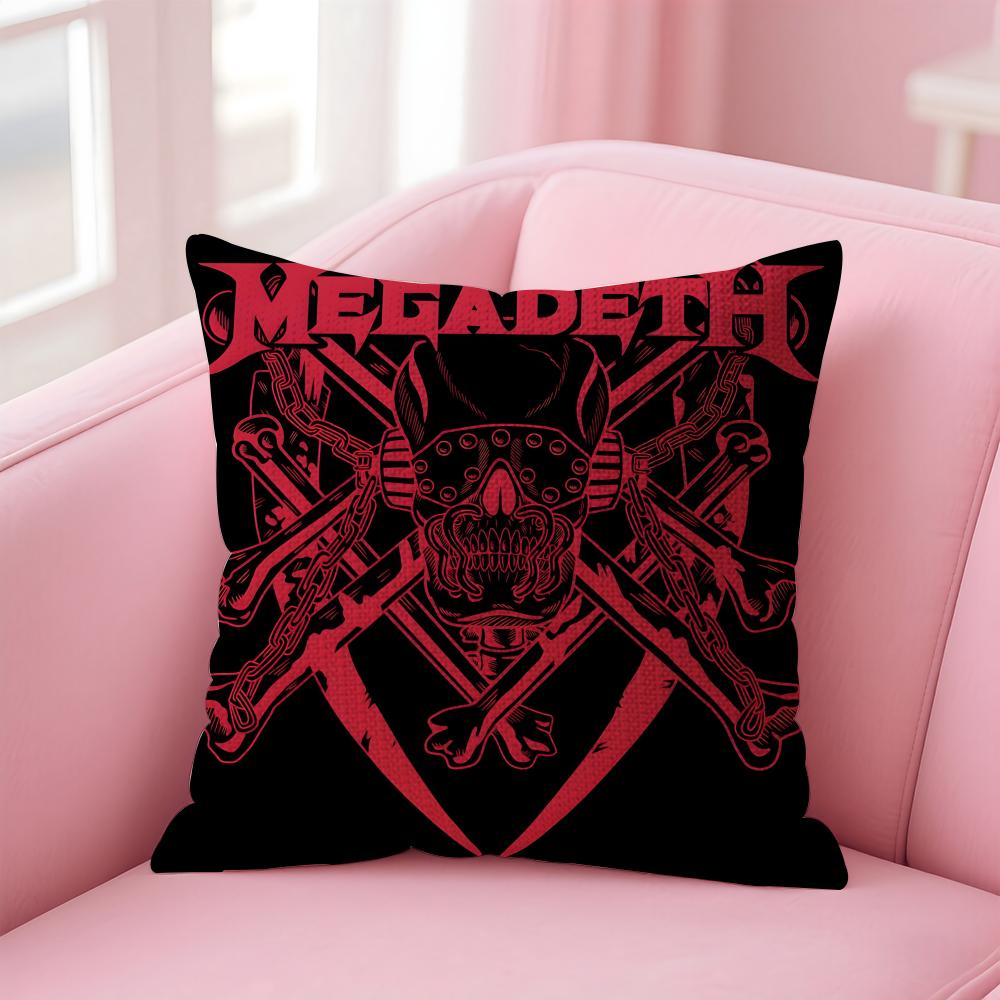 Band MMegadeths Cushion Cover Natural Linen Pillow Case DoubleSided Print Decorative Sofa Pillowcase Home Decor Gift