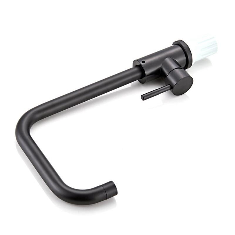 Matte Black 7 Shape High Arc Kitchen Tap Single Level Stainless Steel Kitchen Sink Faucet