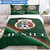 3PCS Mexico Football Team Emblem Printed Soft Bedding Set,Including 1pc Duvet Cover And 2pcs Pillowcases Perfect for Bedroom, Dormitory, Fan Gift