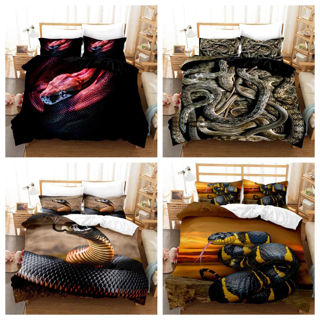 3D Snake Printing Home Textile Bedding Set Luxury Animals Pattern Duvet Cover With Pillowcase Queen King Size Bed Linen Set 3PCS