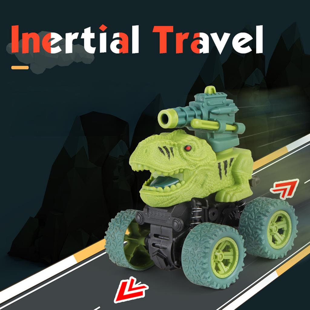 Dinosauři Dětské Hračky Auta Mini setrvačné raketové vystřelovací Vozidlo Vozidlo s pohonem čtyř kol Kaskadérské auto Hračka pro děti Dárek pro chlapce