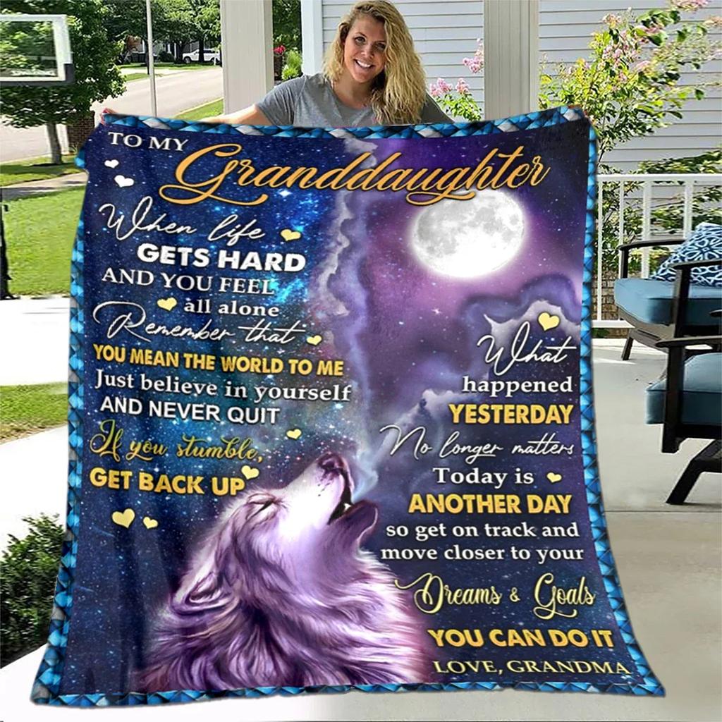 Prezent Błogosławieństwa dla Moich Rodziców, Dziadków, Synów i Córek, Flanelowy Ciepły Koc, Modny Przenośny Koc, Prezent Świąteczny