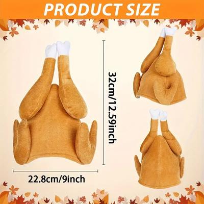 1pc, Roasted Turkey Hat, Thanksgiving Halloween Turkey Costume Fun Hat, Suitable for Christmas Holiday Party Supplies