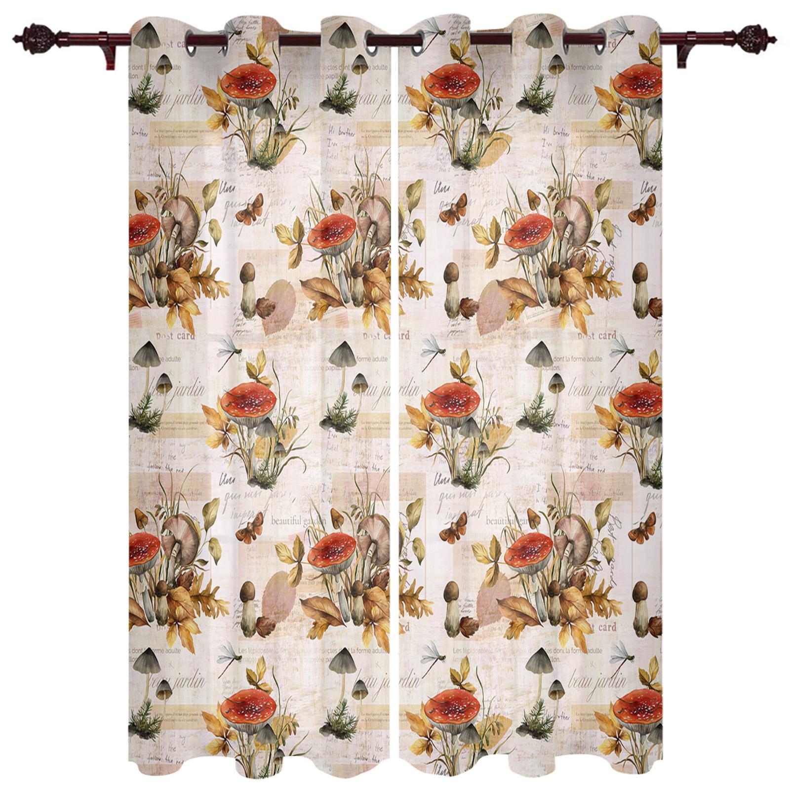 Грибное растение Винтажные современные оконные шторы для гостиной — фото 8