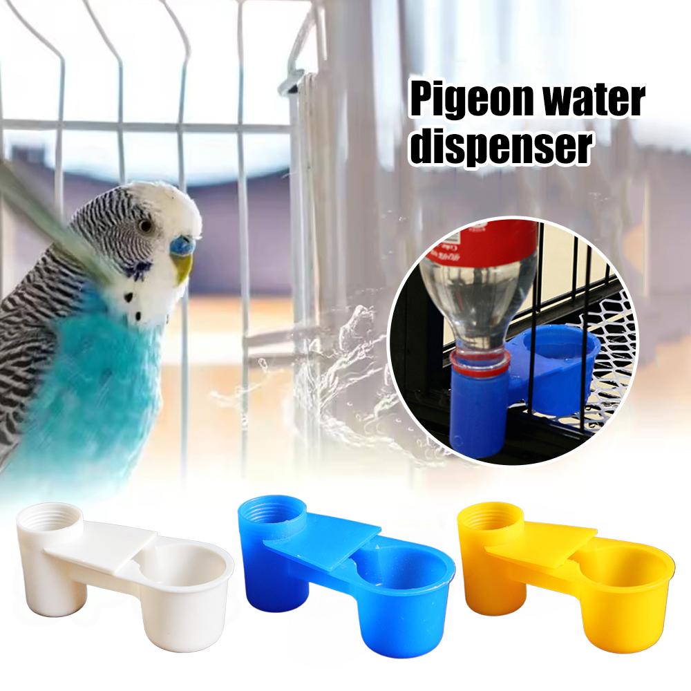 Pet Bird Dove Drinker Bowl Quail Water Cups Bottle Cat Chicken Pigeon Parrot Hamster Double Nozzle Water Guide Drinking Bowl