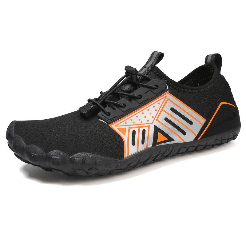 

24 ежегодных новых уличных туфель с пятью пальцами для ручья, мягкая подошва, устойчивая к порезам, пляжная обувь для дайвинга, дышащая обувь для плавания босиком 46 чёрный