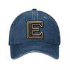 D Metal Luxury Letter E Black Gold Diamond Home Decor  New Vintage Washed Cotton Baseball Cap Parent Kids Sun Hats