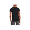 Under Armour HeatGear Armour Logo Print Crew Neck T-Shirt Women Tops Black 1328964-001