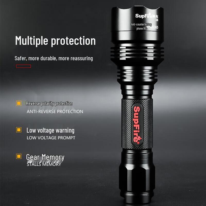 SupFire X8 Rechargeable Industrial Waterproof Flashlight