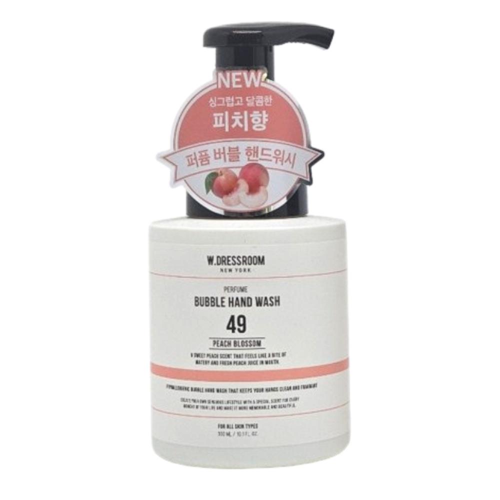 W.DRESSROOM Perfume Bubble Hand Wash 300ml – Choose from Cotton or Peach Scent | Foaming Korean Hand Soap with Long-Lasting Fragrance