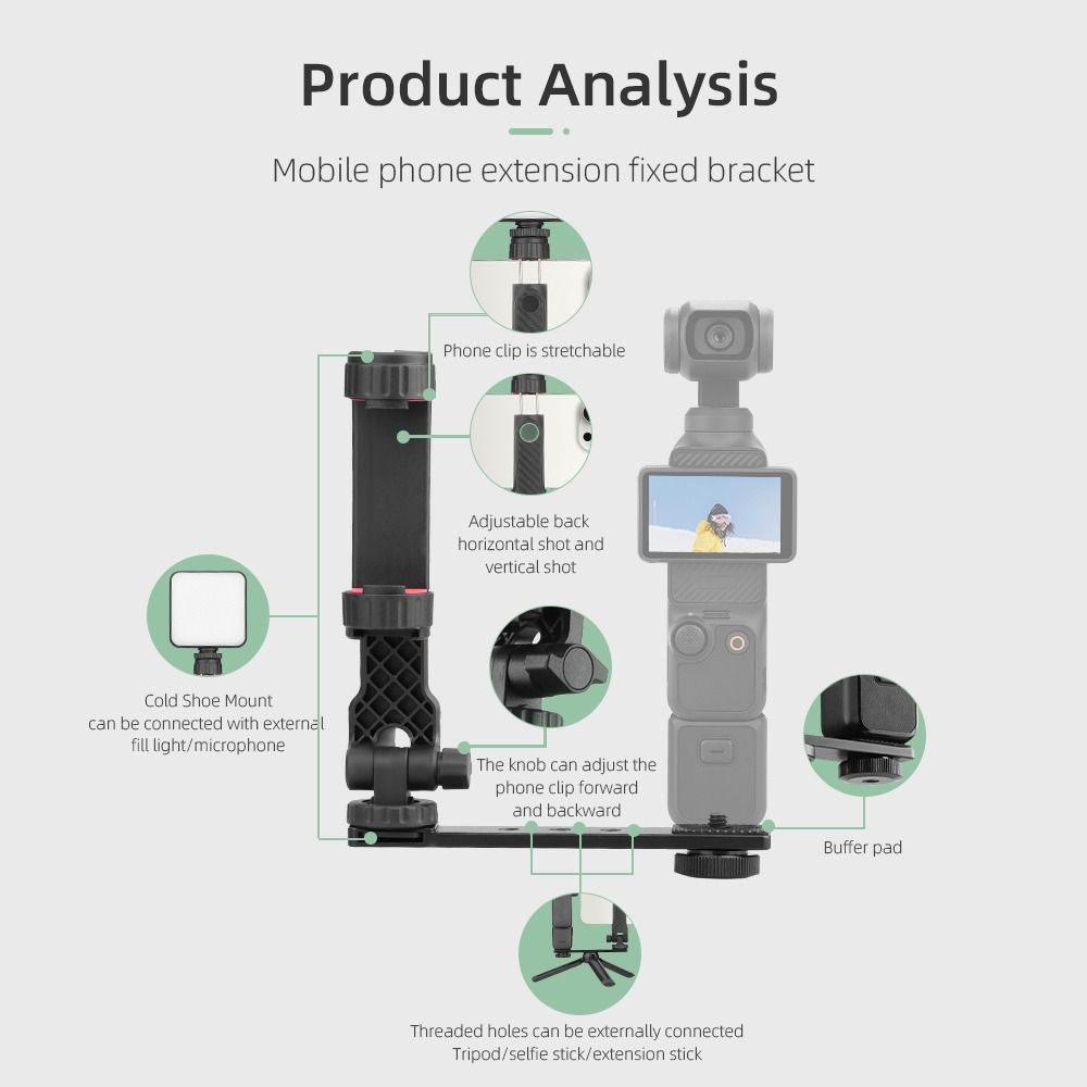 Photography Accessories Phone Bracket Mount Phone Clip Holder for DJI Osmo Pocket 3 Live Streaming
