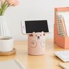 Xiaobudian Cute Bear 2-in-1 Pen Holder & Phone Stand, Macaron Colors Desk Organizer, Large Capacity Storage for Pens Makeup Brushes Scissors