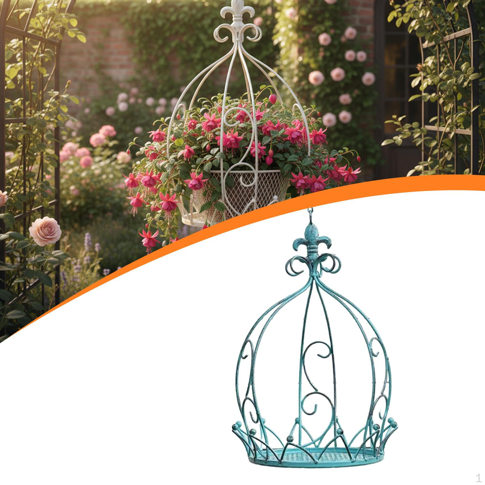 

Garden Decor Crown Shaped Hanging Planter Holder 25x35cm Multipurpose Accessories Sturdy Flower синий