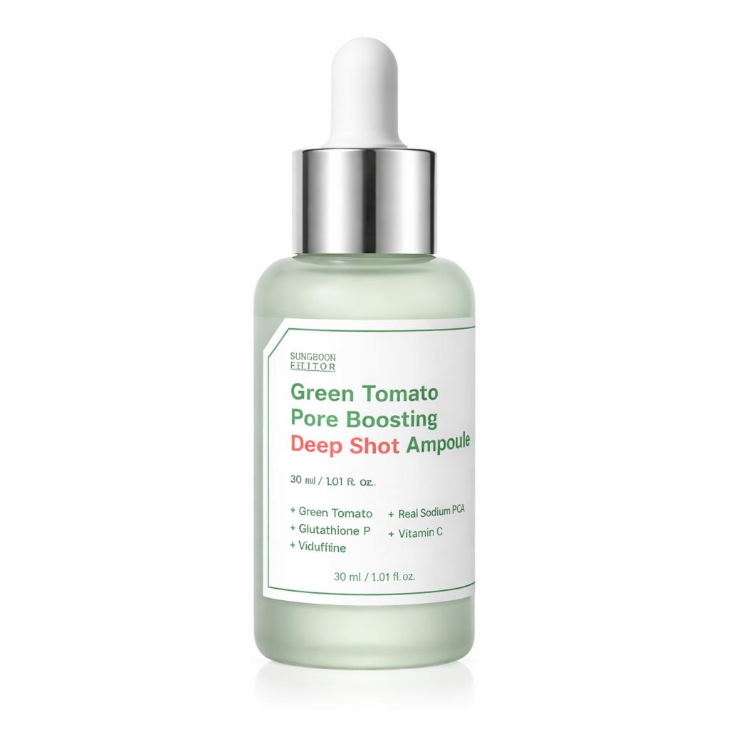 SUNGBOON EDITOR Green Tomato Pore Boosting Deep Shot Ampoule Pore Tightening Serum 30ml x2