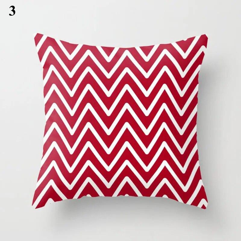 Red Cushion Cover Geometric Print Pillowcase  Wedding Decor