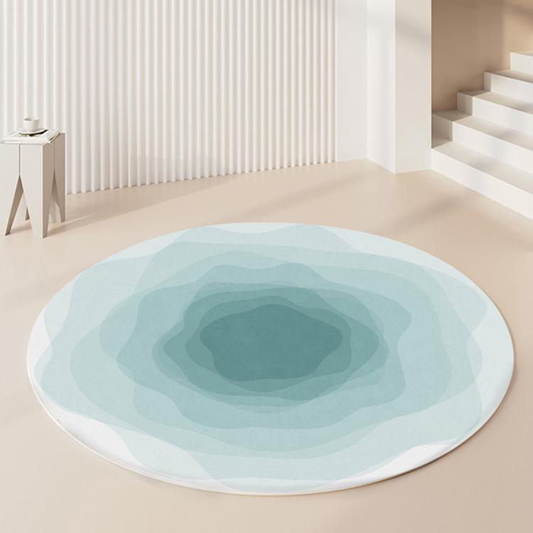 Leicht luxuriöse Teppiche für das Wohnzimmer, flauschige, weiche Teppiche für die Lounge, dicker, farbverlaufender runder Teppich, nordischer Stil, Schlafzimmerdekoration, rutschfeste Matte