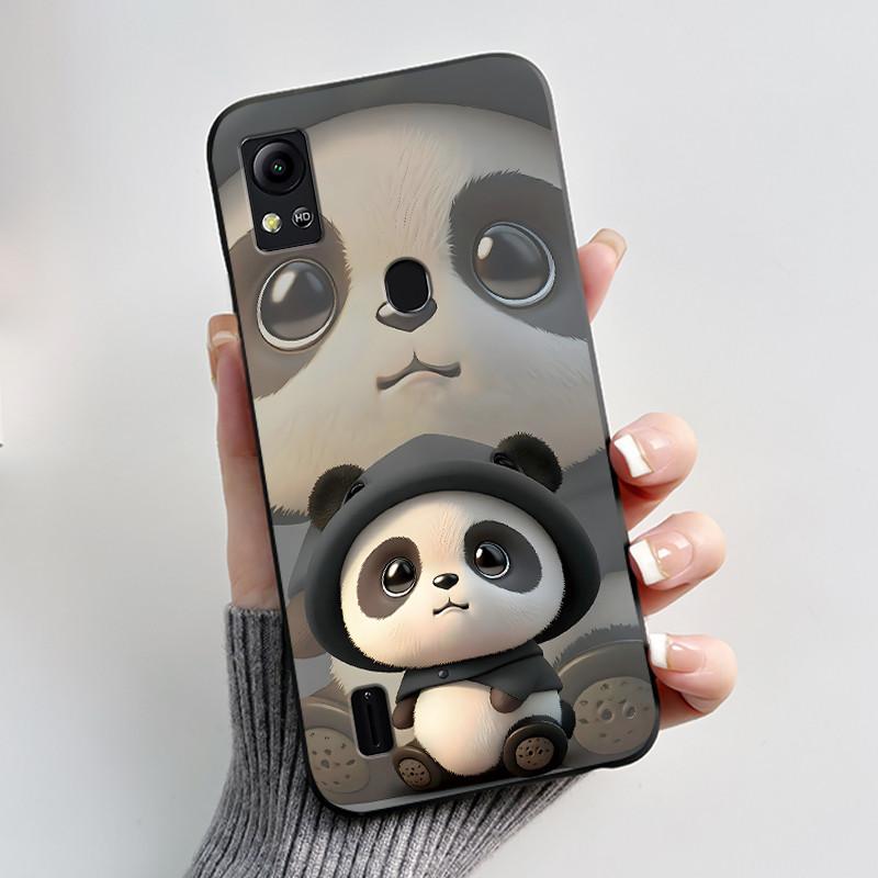 For Cricket Icon 5 Case AT&T Motivate 4 (SL112A/SL112C) Back Cover Luxury Cute Love Rabbit Funny Black Soft Silicone Phone Case