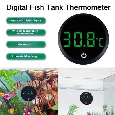 Självhäftande Digital Akvarietermometer LED-display Extern Elektronisk Termometer Hög Precision Trådlös