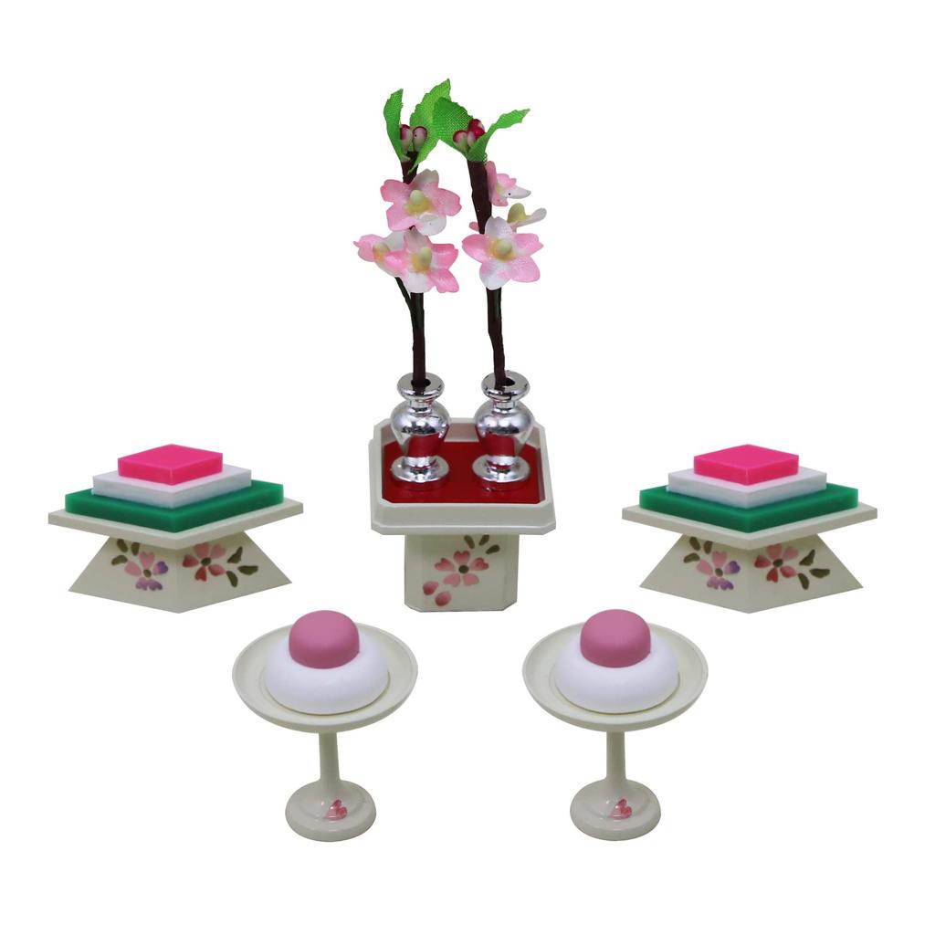 Osaka Choseido Hina Doll Props Compact Mini Hina Name Engraved Wooden Tag Free Bonus Hina Doll Resin Hishidaka Sanpo Ivory (Sent Separately)