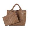 New 2022 Large Capacity PU Woven Tote Bag - Trendy Cross-Border Business & Casual Mother-Child Handbag