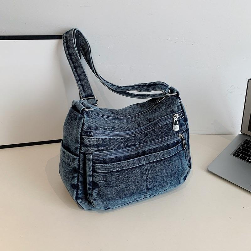 Denim Crossbody Bag for Women, Simple and Casual Storage Single-shoulder Bag, Fashionable Tote Bag