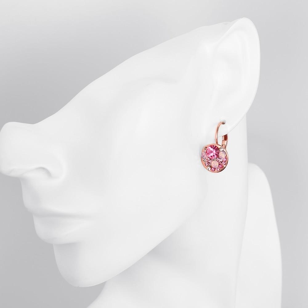 Crystals Heart Pendant Eardrop Earrings Made With Austrian
