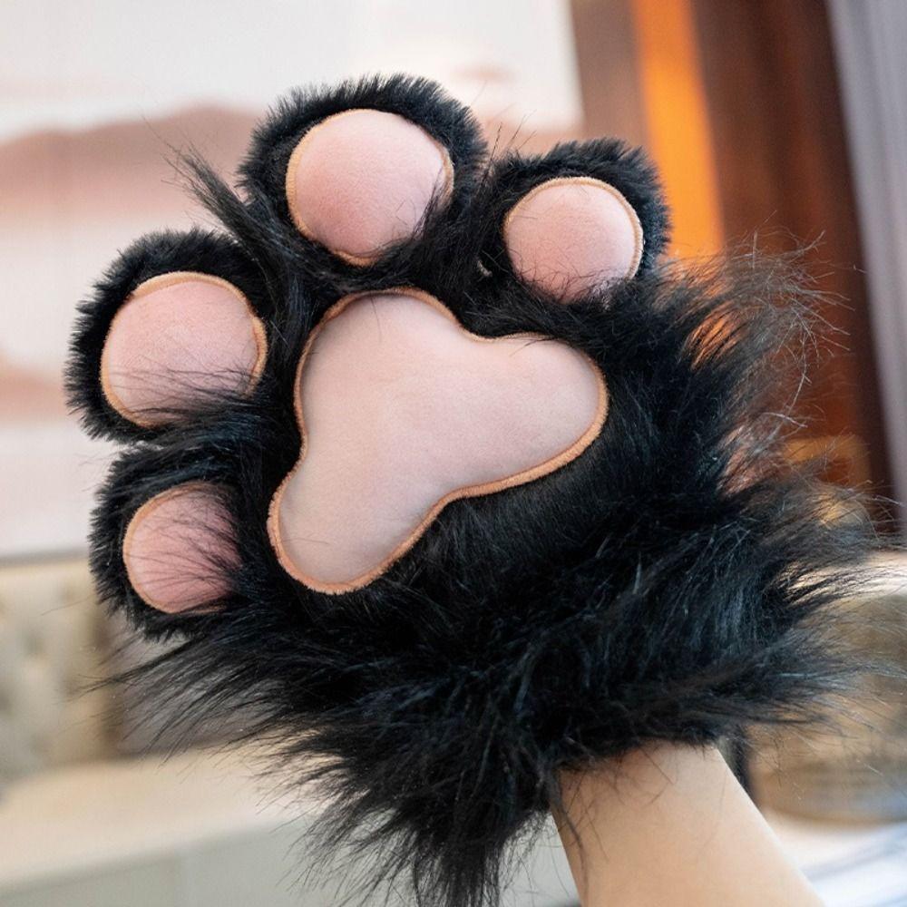 Cartoon Plush Cat Paw Gloves Fursuit Kigurumi Cosplay Props Cute Cat Claw Mittens  Gifts