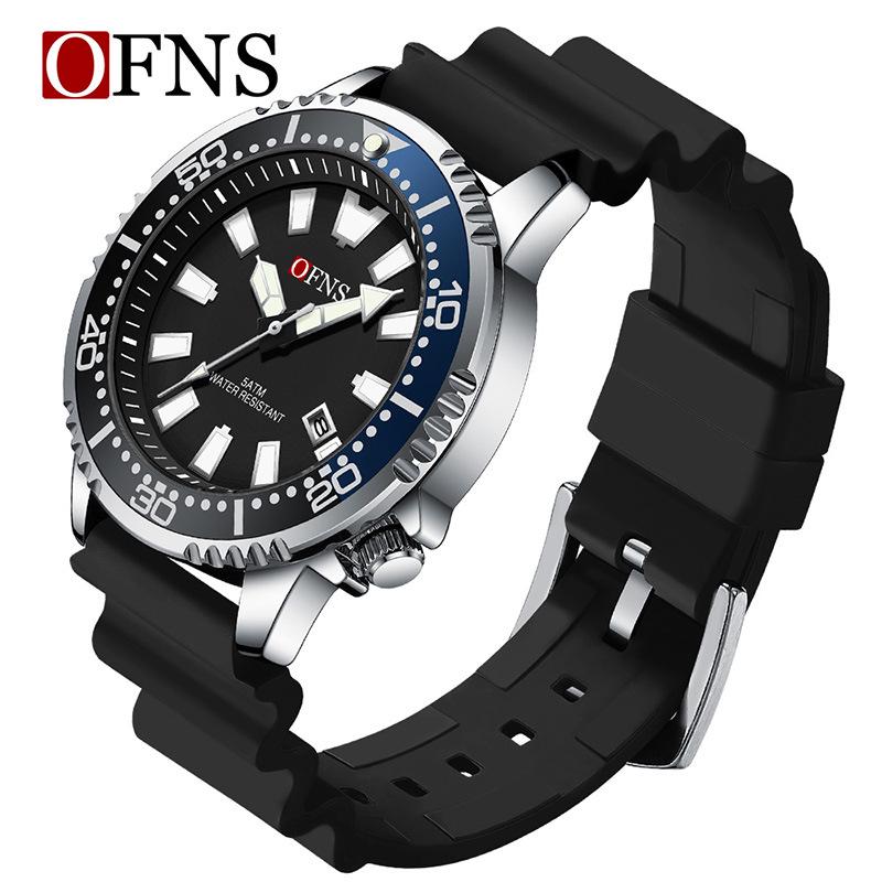 Oufanni Shi Men's Fashionable Luminous Waterproof Quartz Watch with Calendar