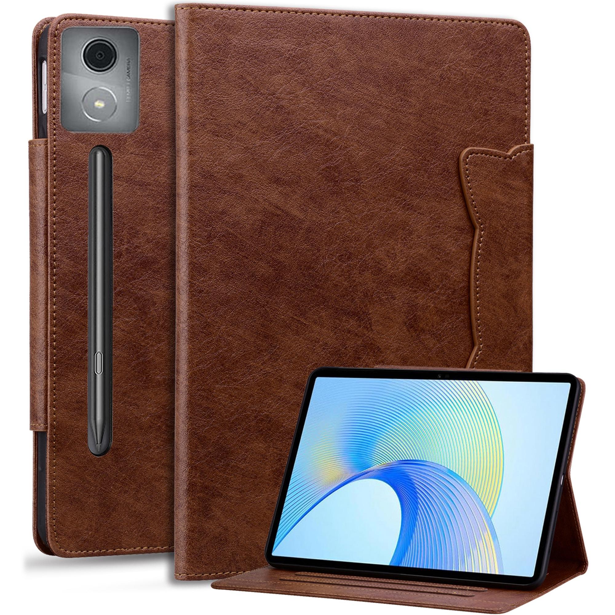 

Чехол для Lenovo Xiaoxin Pad Pro 12.7 дюймов с застежкой-кошкой, кожаная защитная обложка-подставка Brown