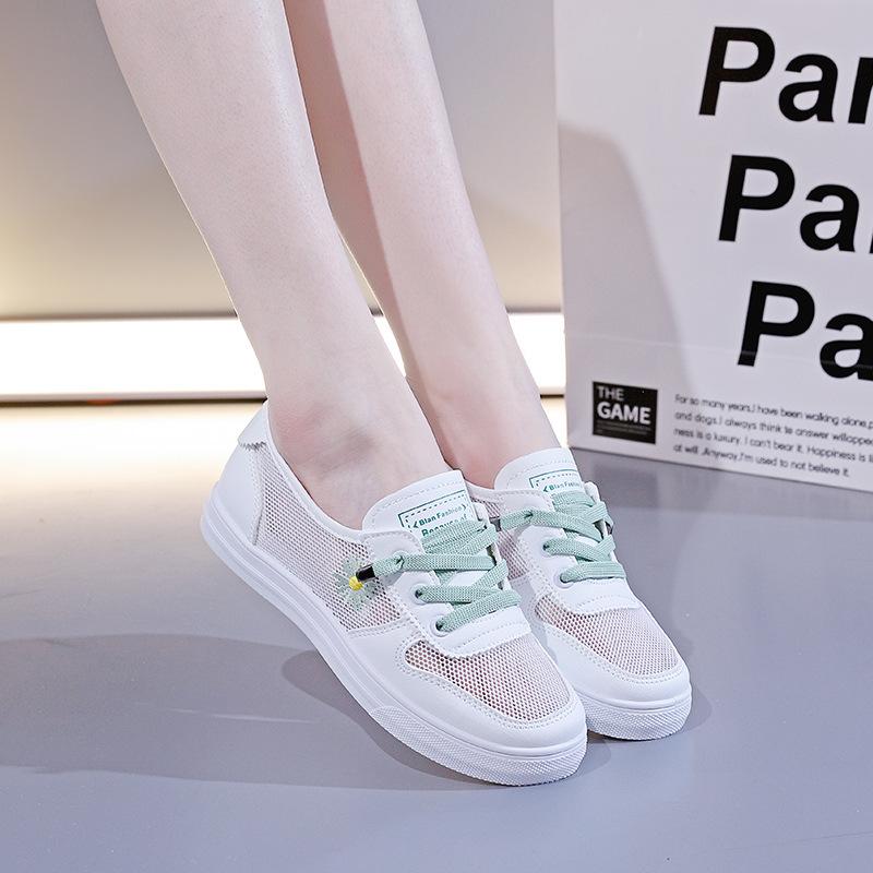 

Mesh breathable board shoes women s 2025 summer single shoes lightweight and versatile students sports and leisure little white shoes women s 108 nets 40