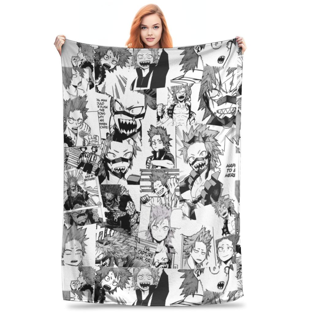 Izuku Midoriya Manga Collage Blanket My Hero Academia Manga Anime Flannel Warm Throw Blanket for Bedspread