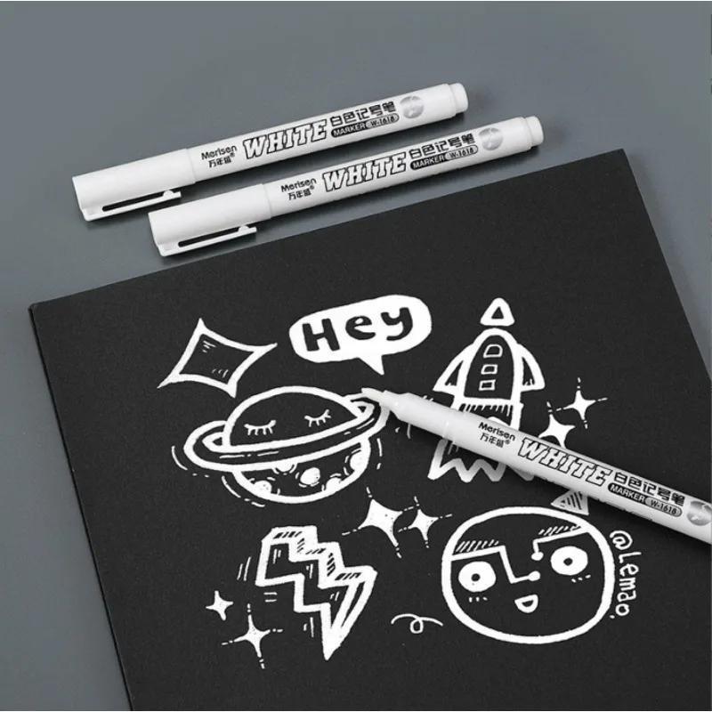 New 1PCS Waterproof Metal Marker Permanent White Paint Pen Washing Art Painting Graffiti Pens Fabric Wood Leather Marker1MM
