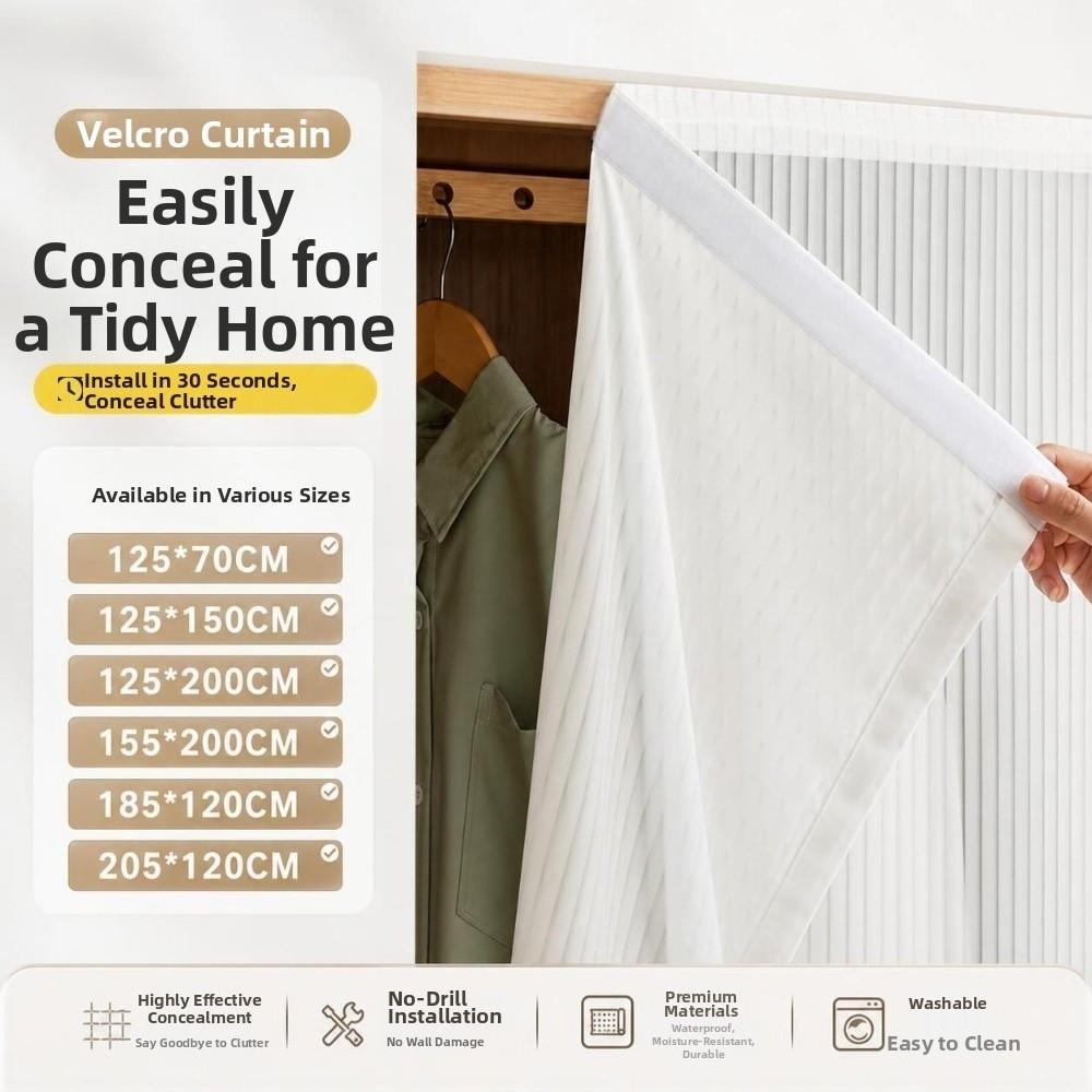 White Self-Adhesive Curtains Velcro Self-Adhesive Privacy Sheer Curtains Living Room Blinds