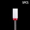 5pcs Milling Cutter For Manicure Set Ceramic Nail Drill Bit Mill Manicure Machine Pedicure Tools for Removing Gel File 3/32 Inch