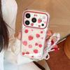 Red Polka Dot Strawberry Apple 17pm Mobile Phone Case Iphone16 Epoxy 14 Sweet 15 Suitable for 17 High Value Hanging Chain
