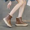 Snow boots women's winter velvet thickened warm thick bottom heightened Korean version versatile casual real hair short boots