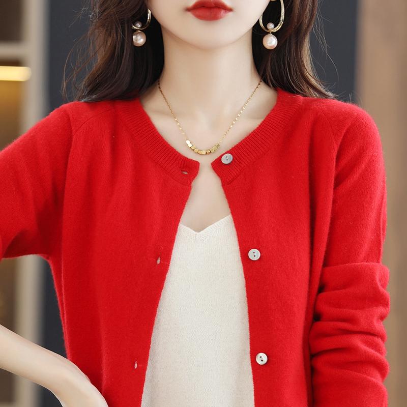 Cardigan damă din cașmir Qinghe cașmir 30% cașmir 70% lână toamnă și iarnă cardigan îngroșat din cașmir moale și cald