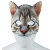 Realistic Animal Shaped Half-Face Cat Mask Halloween Carnival Masquerade Party Mask Cosplay Props Decoration