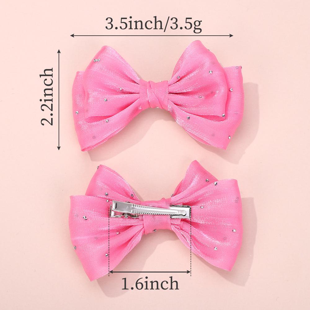 2 Stück Niedliche Haarspangen Prinzessin Netz Mode Einfarbig Schmetterling Hübsch Mädchen Kinder Kopfschmuck Haarklammer Haarspangen Haaraccessoires