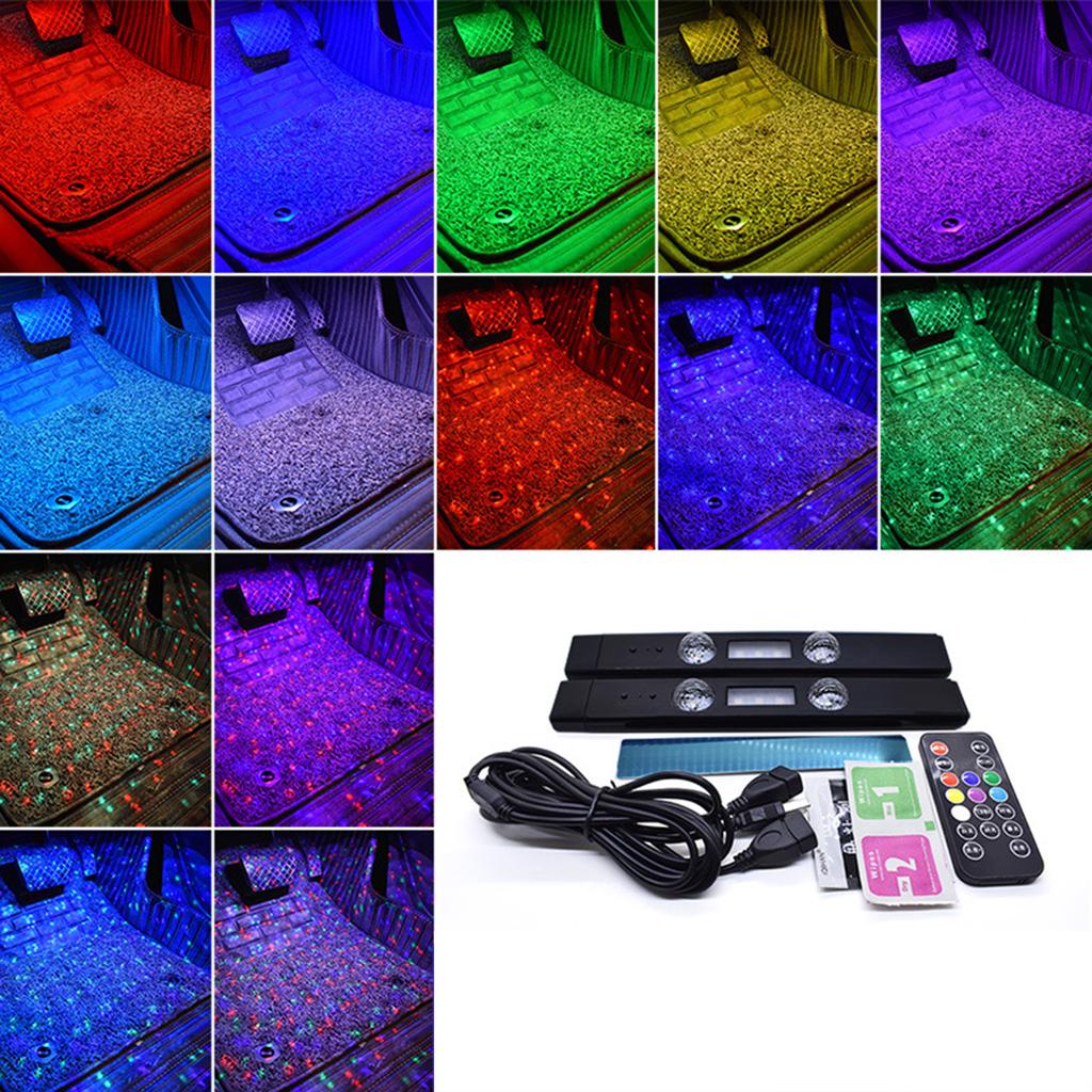 5V 3W auto Ambient Light USB nabíjení Barevné LED osvětlení Atmosféry Světlo rytmu Ovládání zvuku